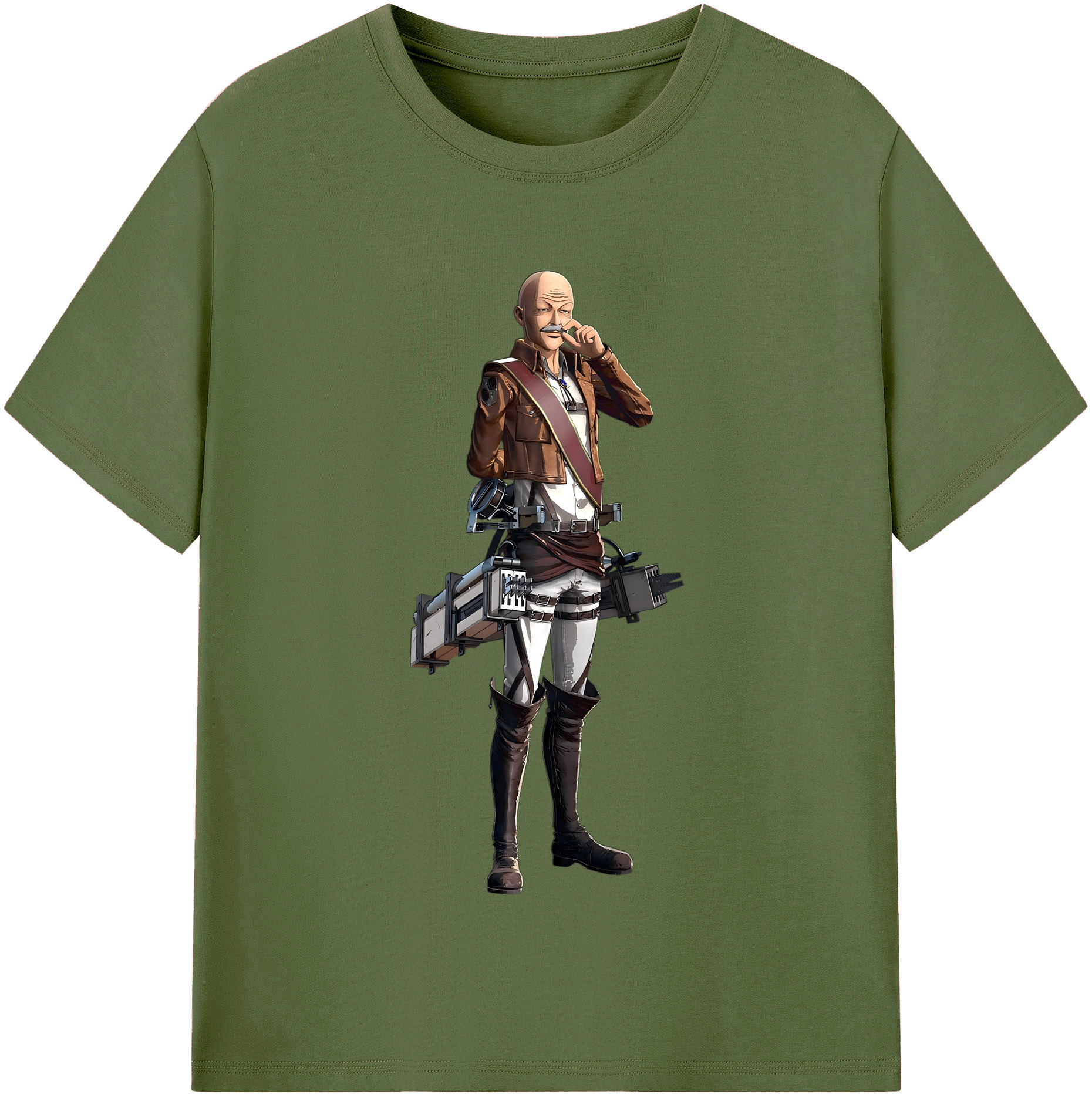 （画像用） 進撃の巨人 ドット·ピクシス Attack on Titan Dot Pixis 綿100％半袖Tシャツ（フロントプリント）